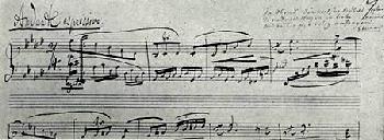 Brahms Autograph of the 2nd mvt., op. 5