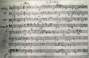 Haydn's Manuscript for String Quartet, Op.74 No.1