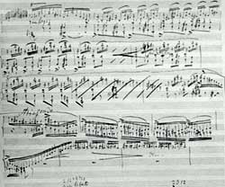 Piano sonata manuscript written by Liszt
