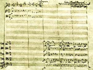 Last page manuscript of the Requiem